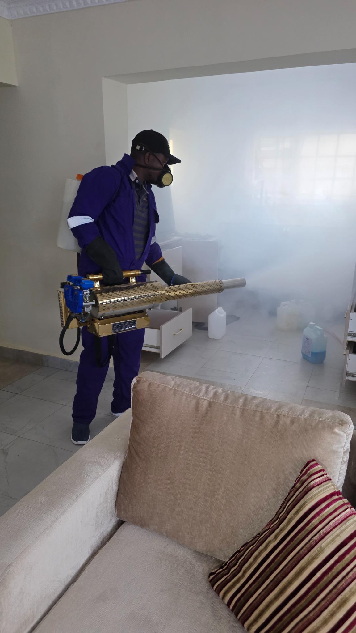 Soft Touch technician carrying out indoor thermal fogging
