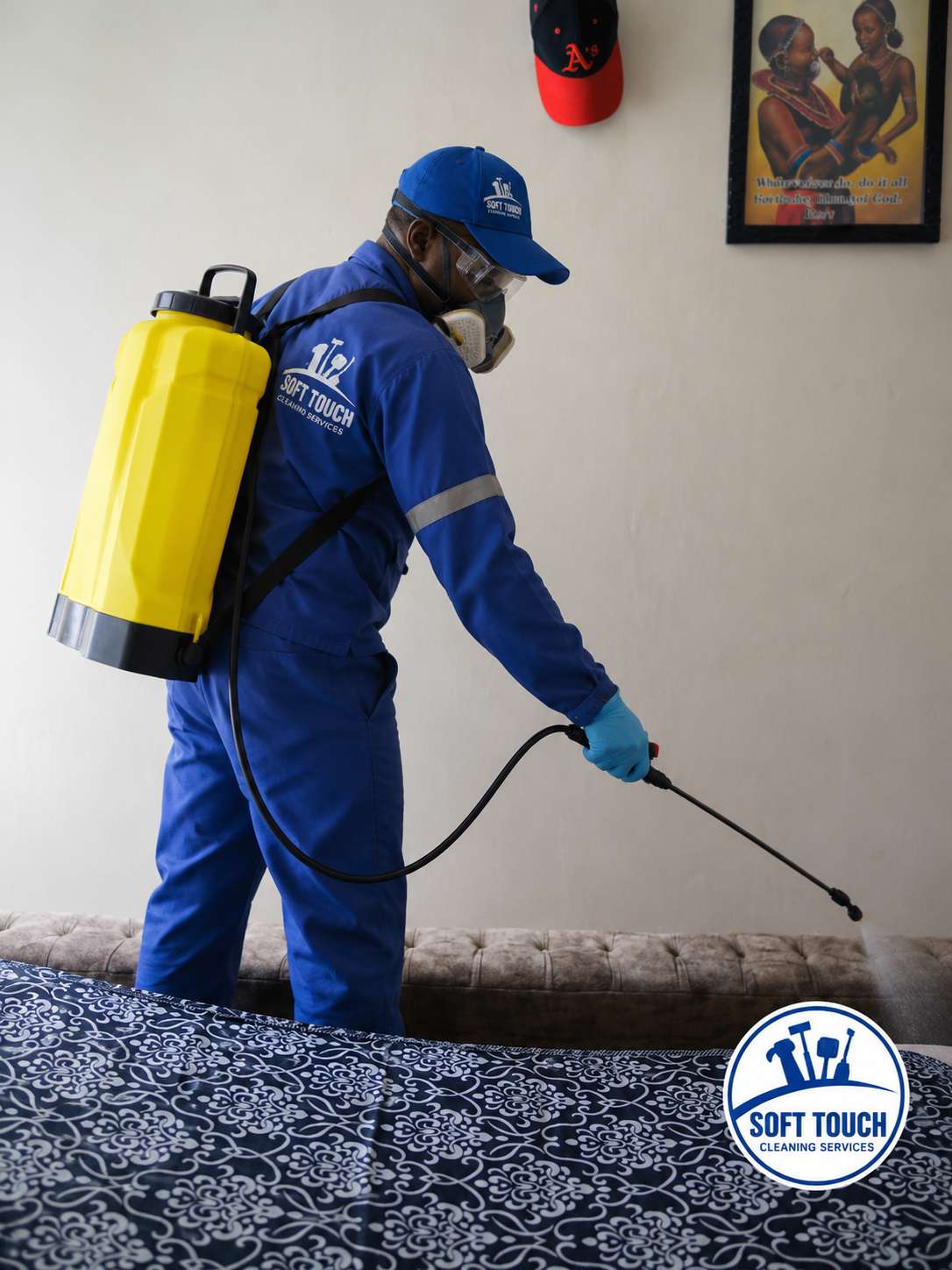 Targeted spraying around bed frames and affected areas.